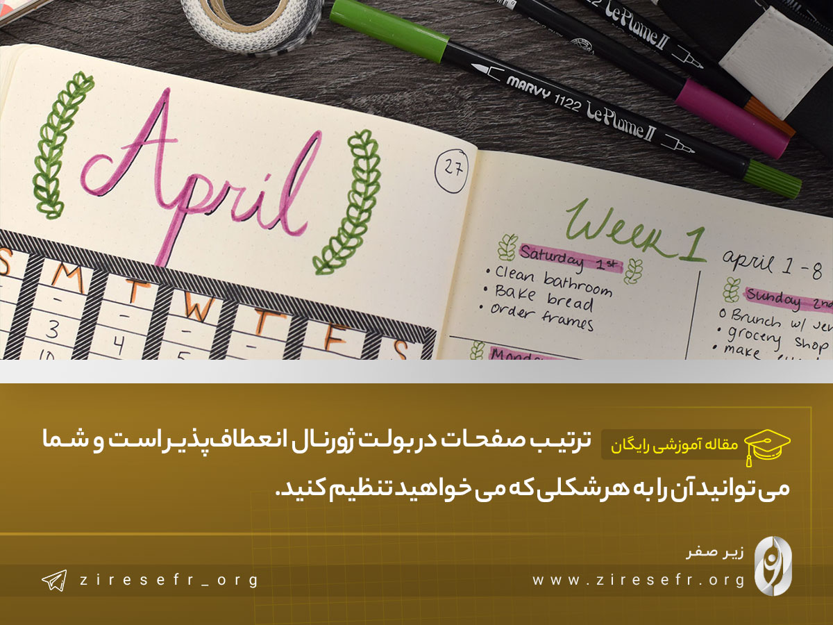 ترتیب صفحات بولت ژورنال