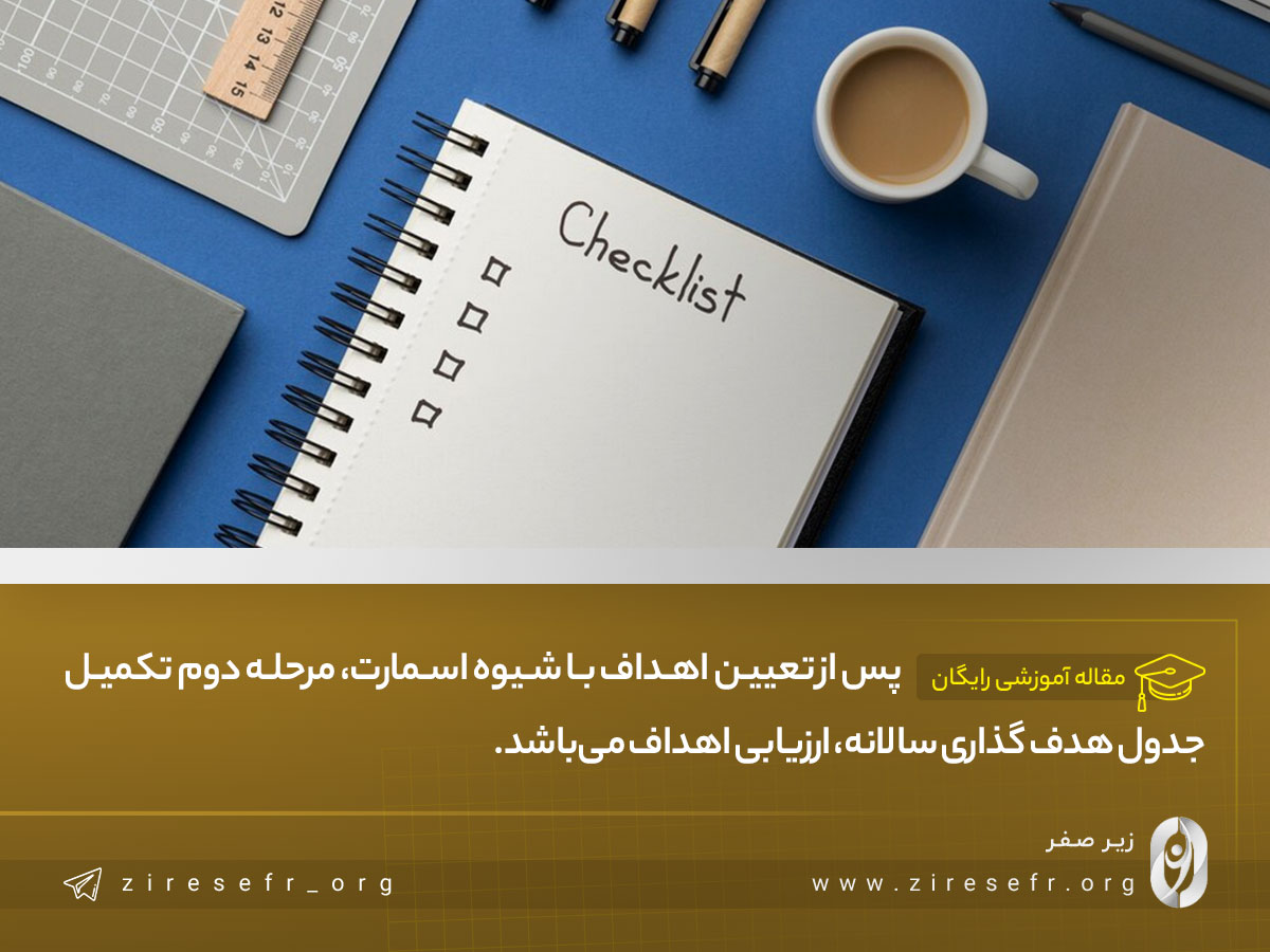 ارزیابی اهداف برای تکمیل جدول هدف گذاری سالانه