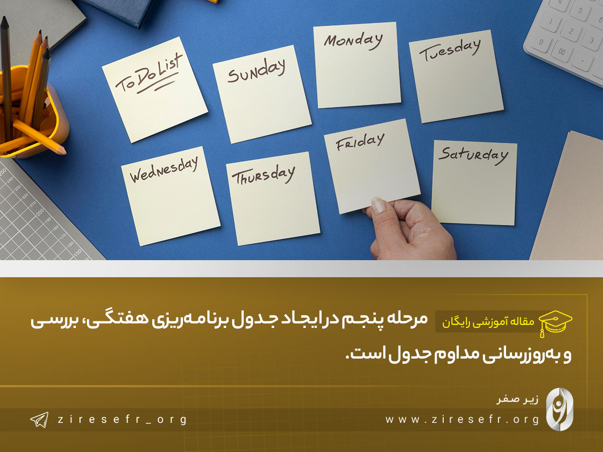 بررسی مداوم جدول برنامه‌ریزی هفتگی
