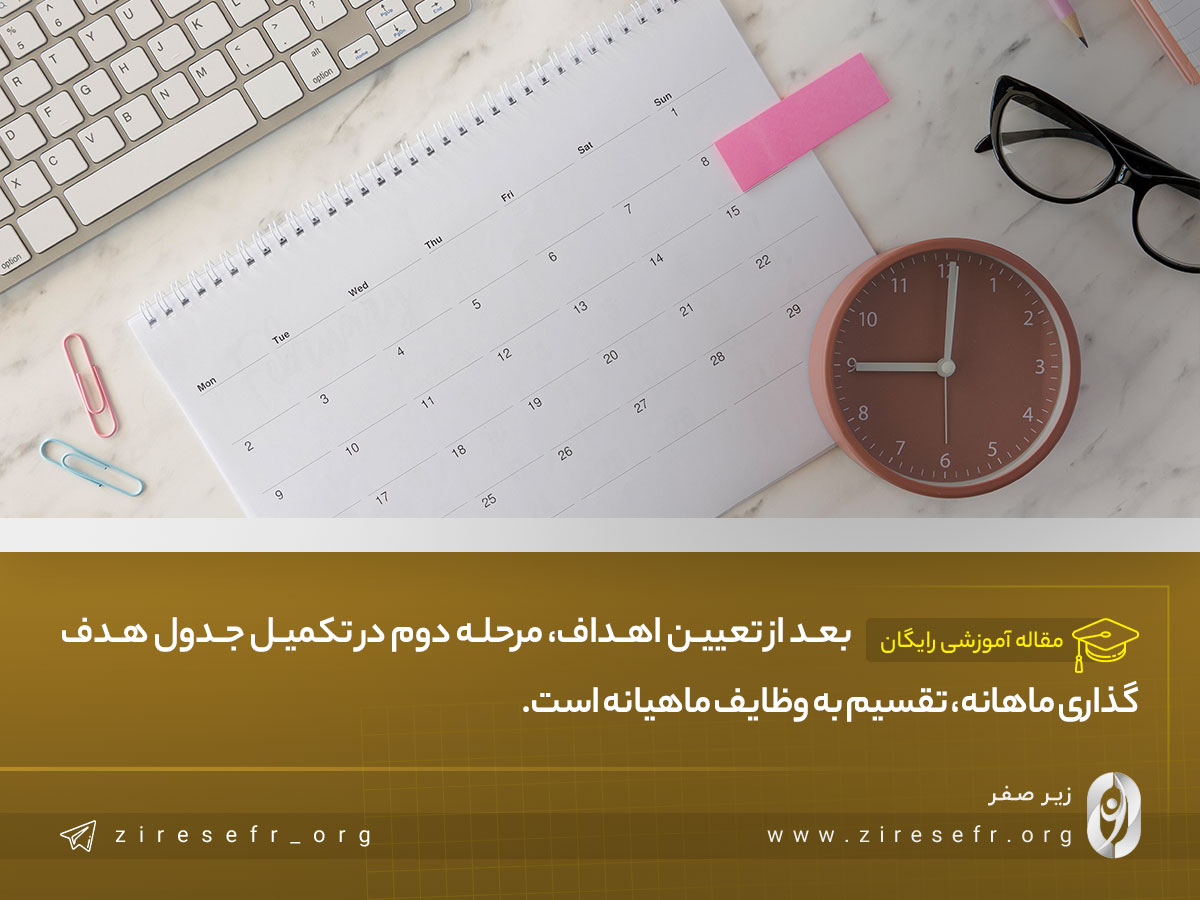 تقسیم به وظایف ماهانه